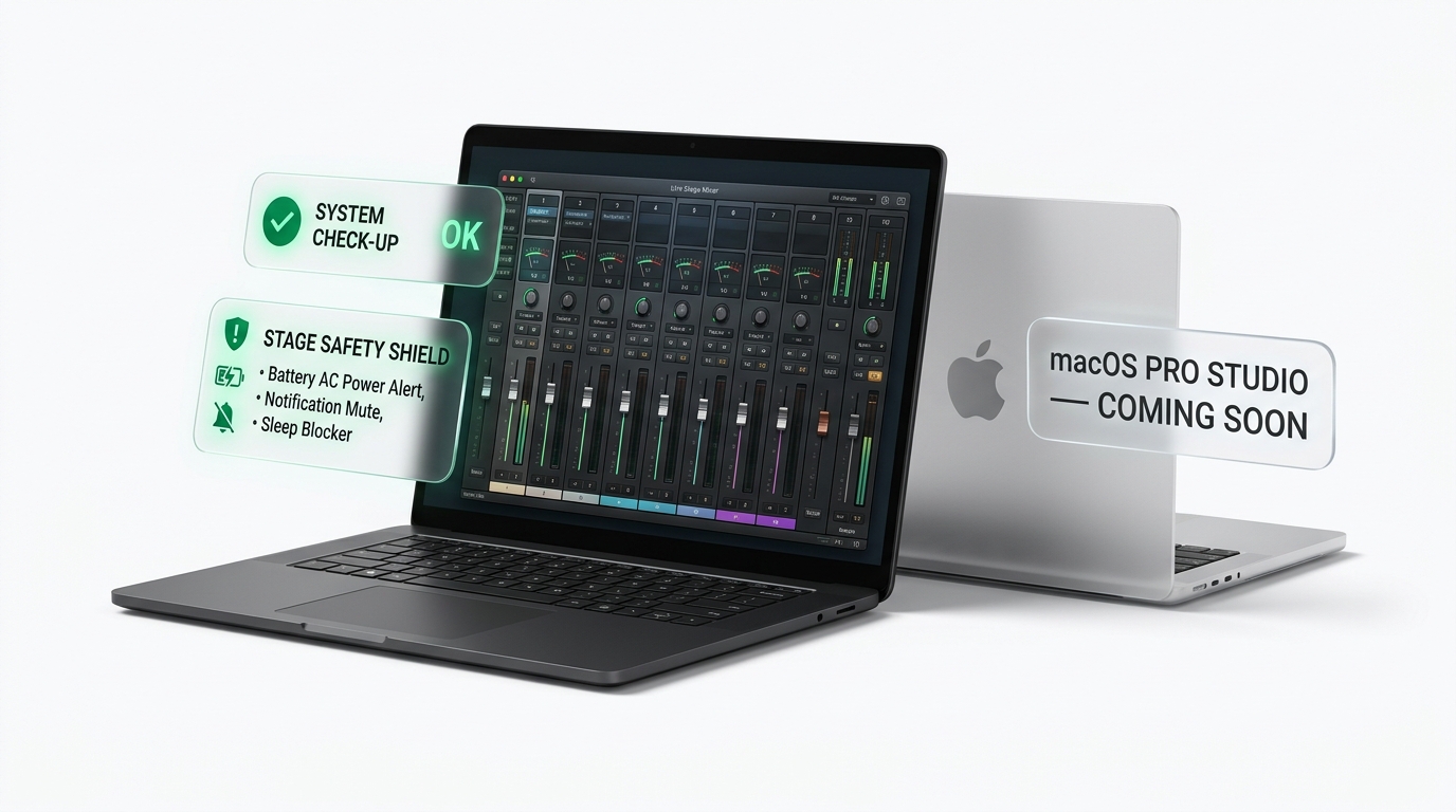 Sahne Güvenliği, Sistem Check-Up ve Windows / macOS PRO STUDIO Görseli